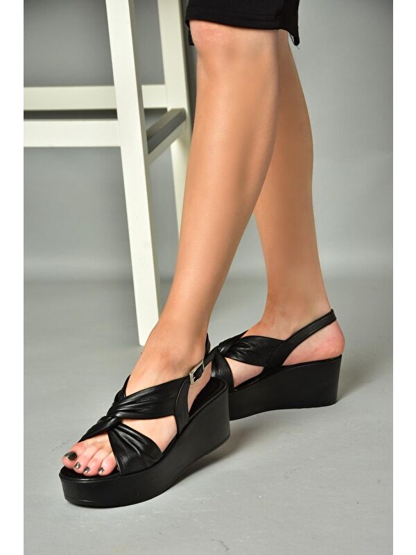 P5557508 Siyah Kadın Dolgu Topuklu Ayakkabı - Görsel 2