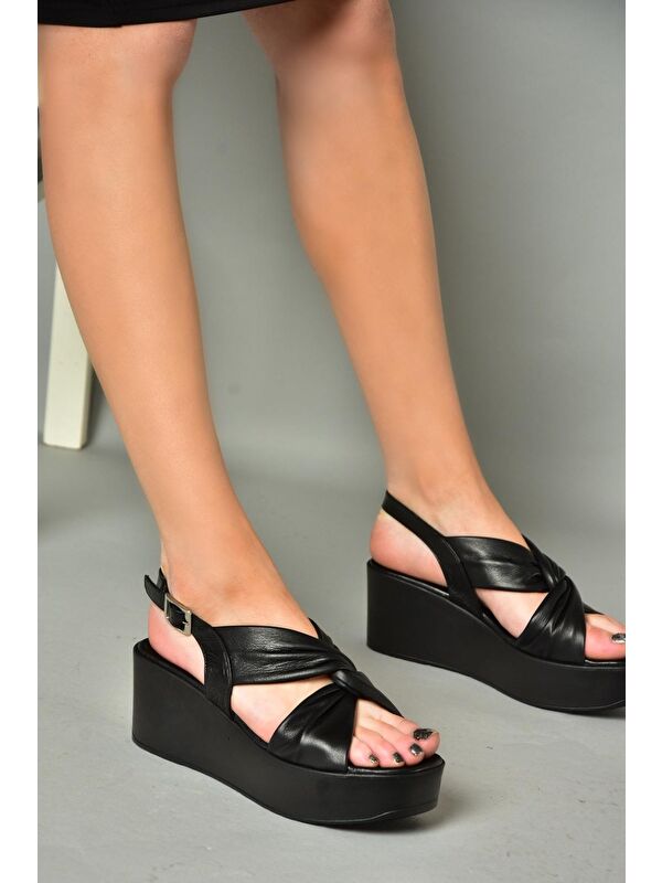 P5557508 Siyah Kadın Dolgu Topuklu Ayakkabı - Görsel 3