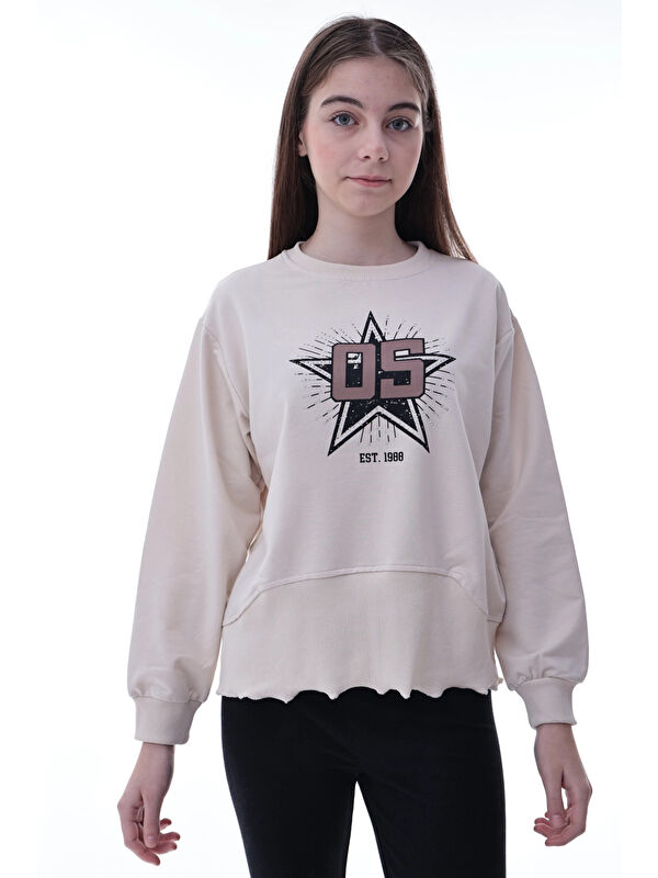 Myhanne Yıldız Baskılı Kız Çocuk Sweat 2010