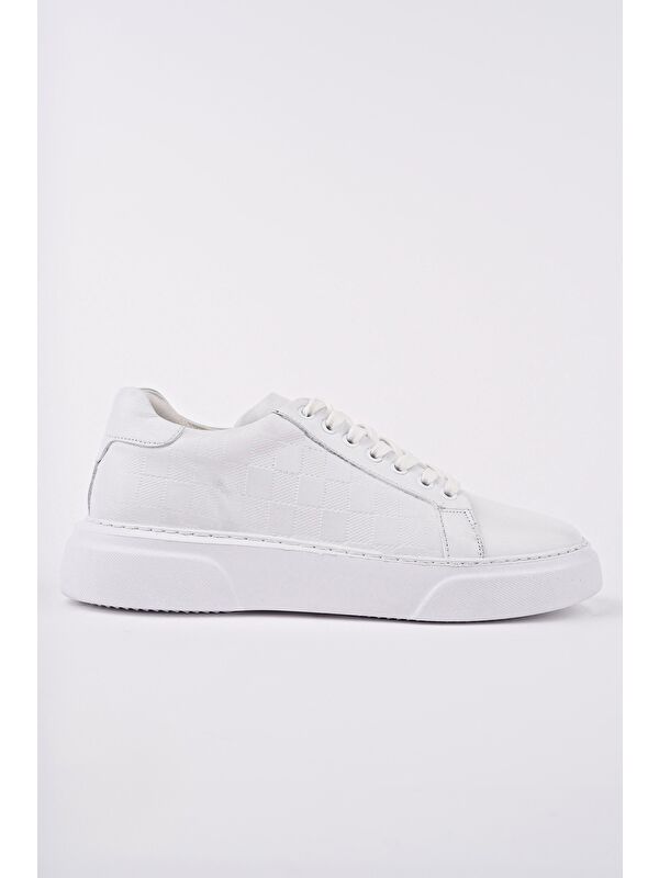 MORTA Kalın Taban Bağcıklı Hakiki Deri Erkek Günlük Sneaker Spor Ayakkabı - Görsel 2