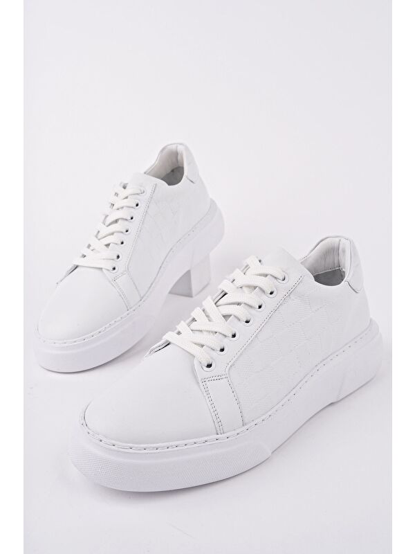 MORTA Kalın Taban Bağcıklı Hakiki Deri Erkek Günlük Sneaker Spor Ayakkabı - Görsel 3