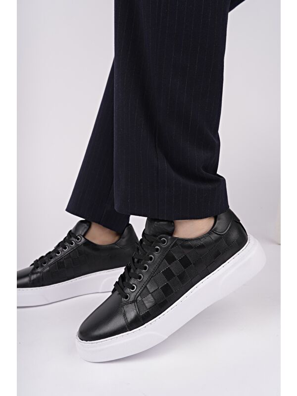 MORTA Kalın Taban Bağcıklı Hakiki Deri Erkek Günlük Sneaker Spor Ayakkabı - Görsel 6