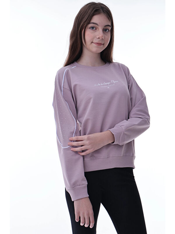 Myhanne Kolu Biyeli Baskılı Kız Çocuk Sweat 2012