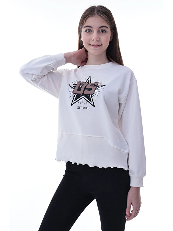 Myhanne Yıldız Baskılı Kız Çocuk Sweat 2010