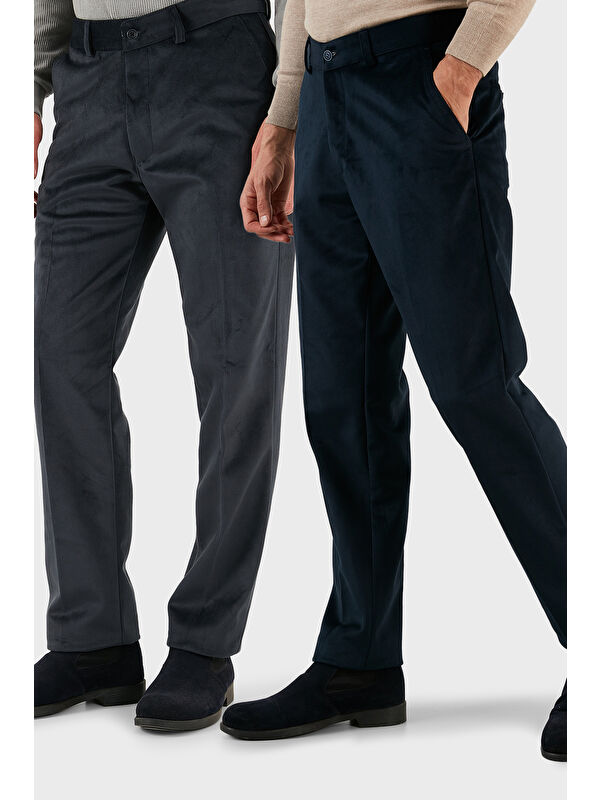 Buratti Normal Bel Regular Fit Düz Paça 2'li Paket Kadife Pantolon 645MERLINS2