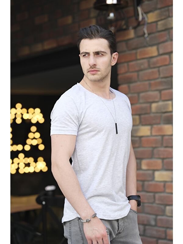 Oksit Açık Yaka Slim Fit Tişört