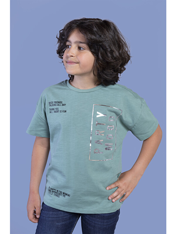 Toontoykids Erkek Çocuk Düşük Kol Varak Baskılı Tişört