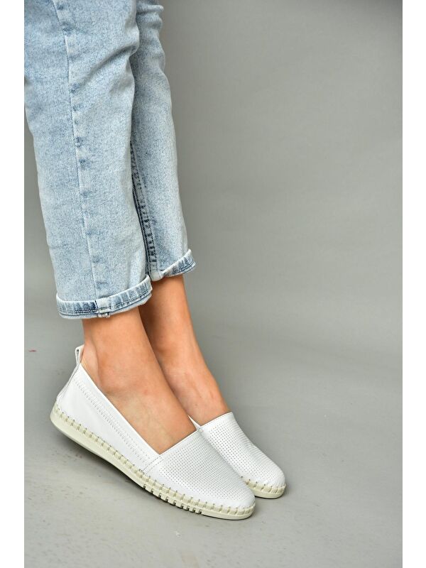 P5550315 Beyaz Kadın Ayakkabı - Görsel 4