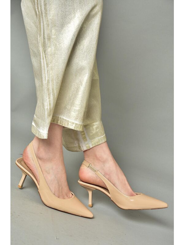 S8208601 Bej Kadın Topuklu Ayakkabı - Görsel 5