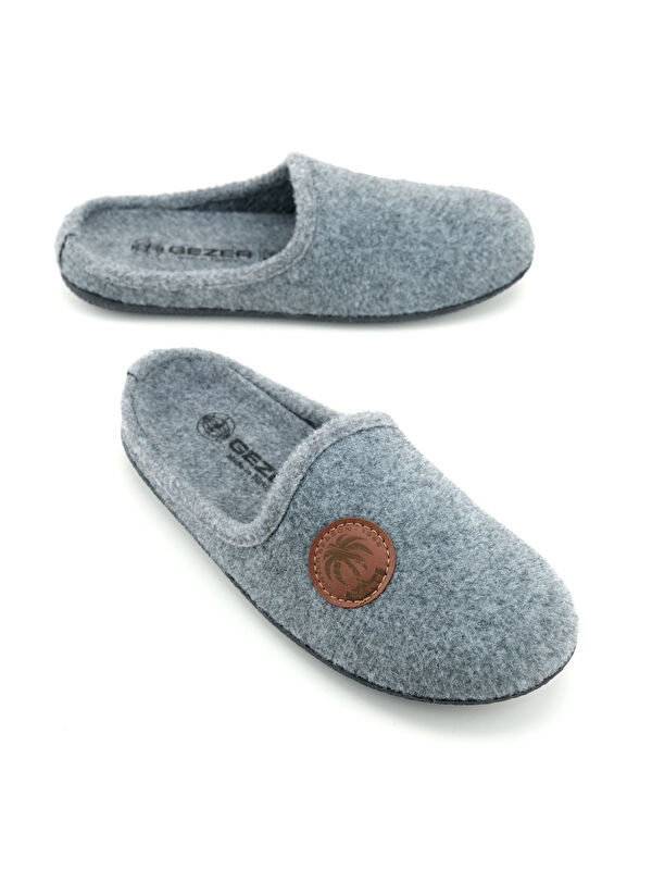 Erkek Kışlık Keçe Çıkarılabilir İç Taban Rahat Ev Bahçe Gondol Terlik - Görsel 2