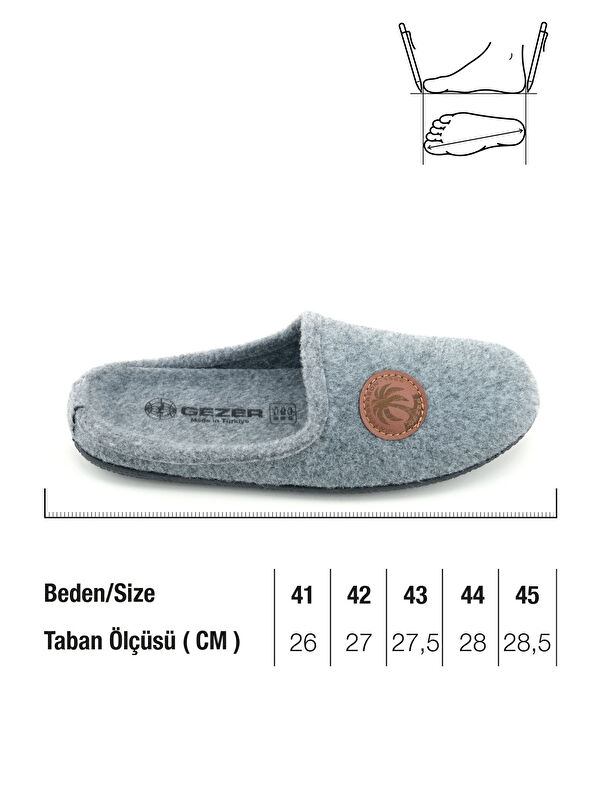 Erkek Kışlık Keçe Çıkarılabilir İç Taban Rahat Ev Bahçe Gondol Terlik - Görsel 3