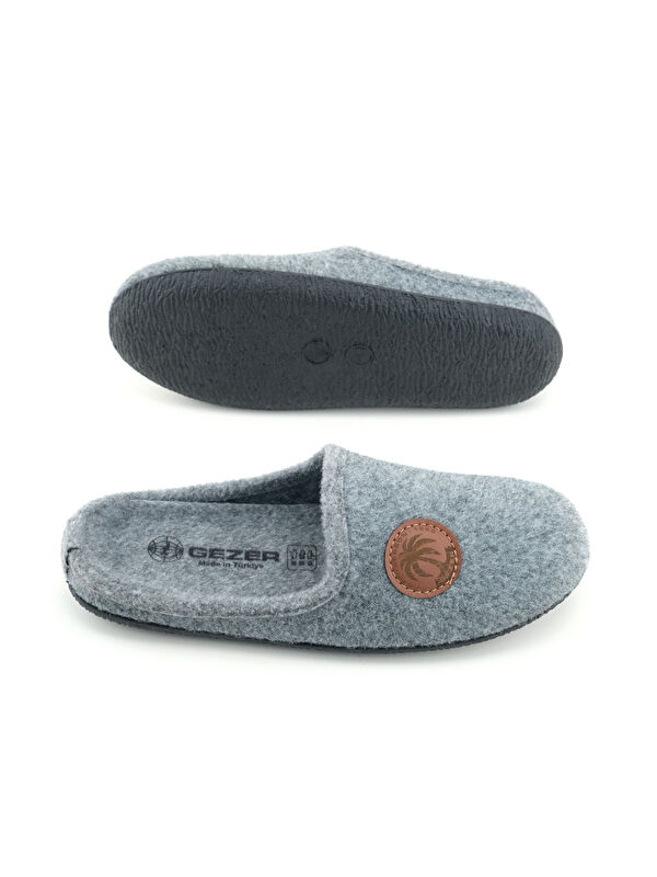 Erkek Kışlık Keçe Çıkarılabilir İç Taban Rahat Ev Bahçe Gondol Terlik - Görsel 6