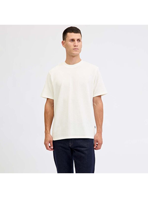 Jack & Jones Blaleo Structure Erkek Beyaz Tişört