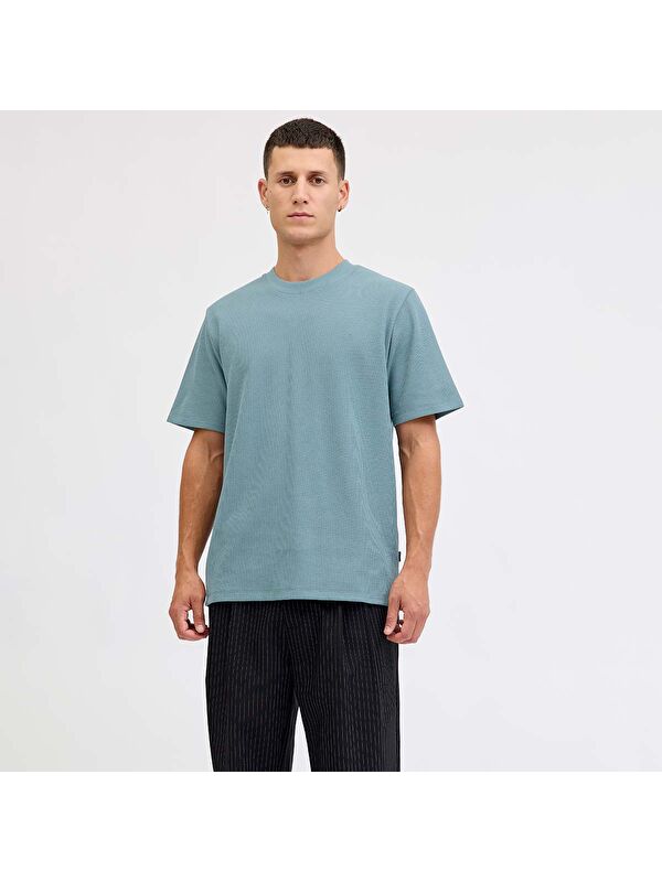Jack & Jones Blaleo Structure Erkek Turkuaz Tişört