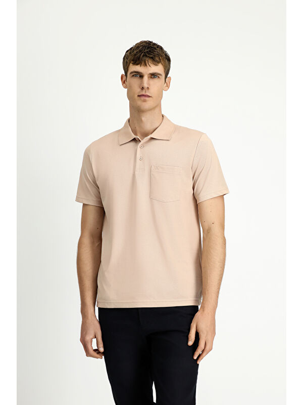 Kiğılı Regular Fit Pamuklu Nakışlı Cepli Polo Yaka Tişört