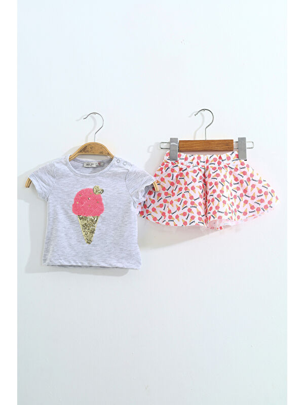 Toontoykids Kız Çocuk Pullu Etekli Takım