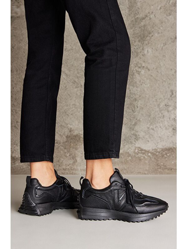 Kadın Hakiki Deri Sneaker 1231000 4660 Siyah - Görsel 3