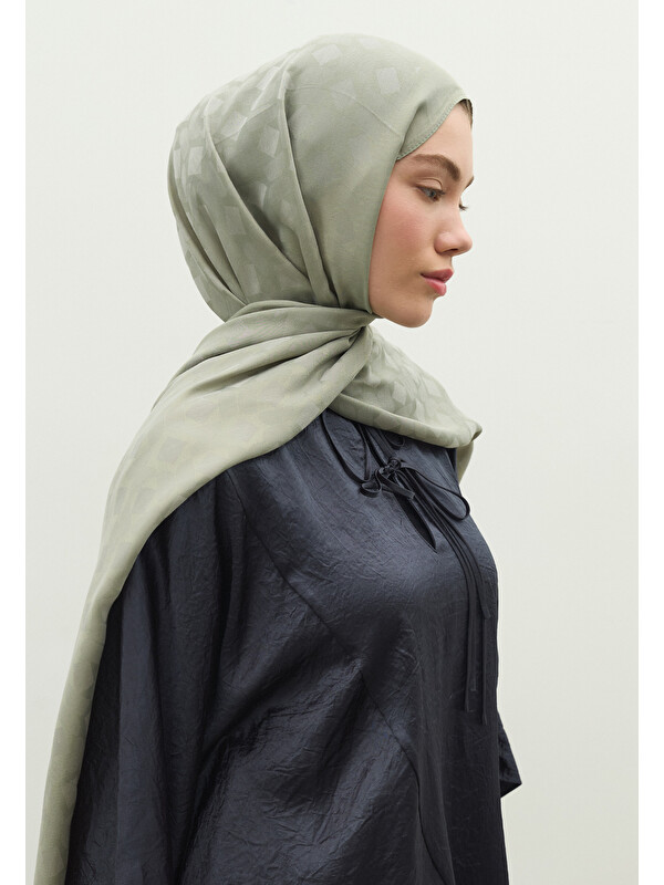 Fresh Scarfs Oslo Pamuk Floş Jakarlı Şal Soğuk Gri