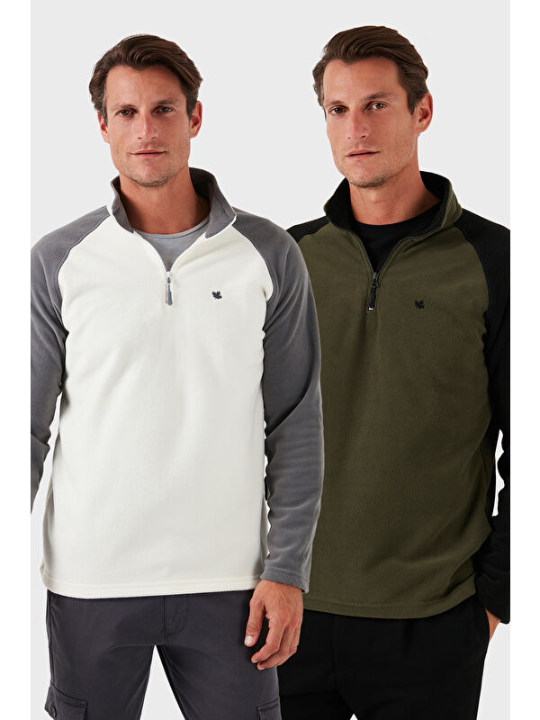 Buratti Slim Fit Yarım Fermuarlı Kışlık Şardonlu 2'li Paket Polar 5906055S2