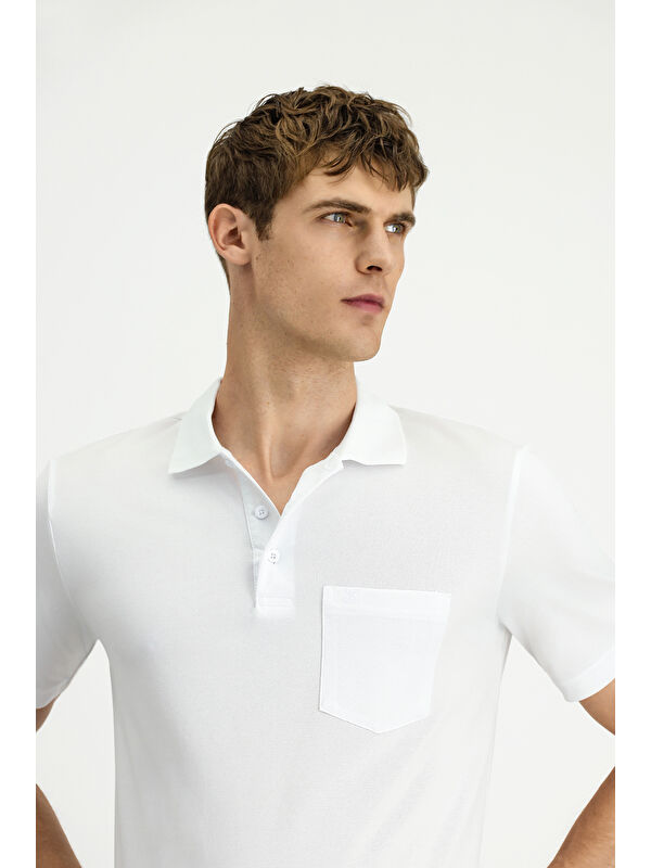 Kiğılı Regular Fit Pamuklu Nakışlı Cepli Polo Yaka Tişört
