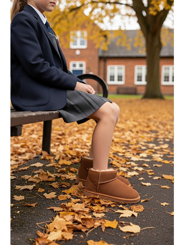 FROZİE Çocuk Kalın Taban İçi Tüylü Günlük Mini Yarım Bot - Görsel 3