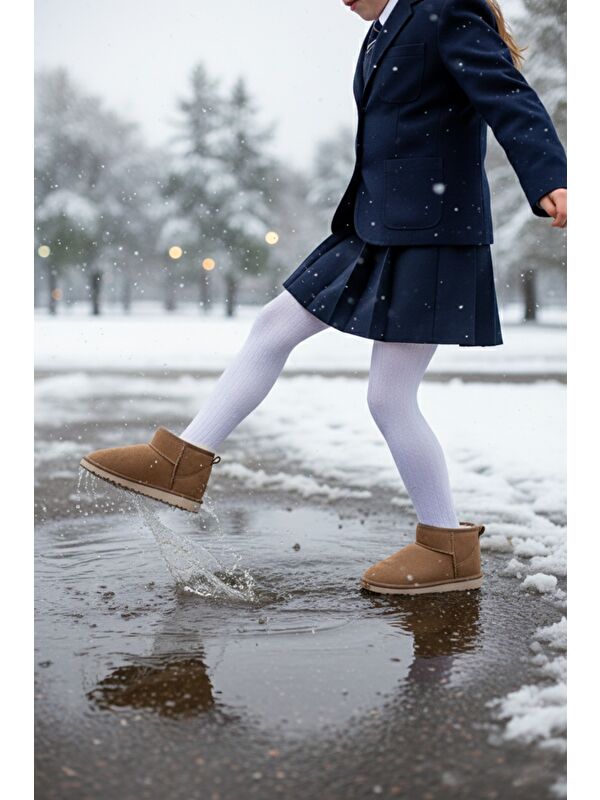 FROZİE Çocuk Kalın Taban İçi Tüylü Günlük Mini Yarım Bot - Görsel 5