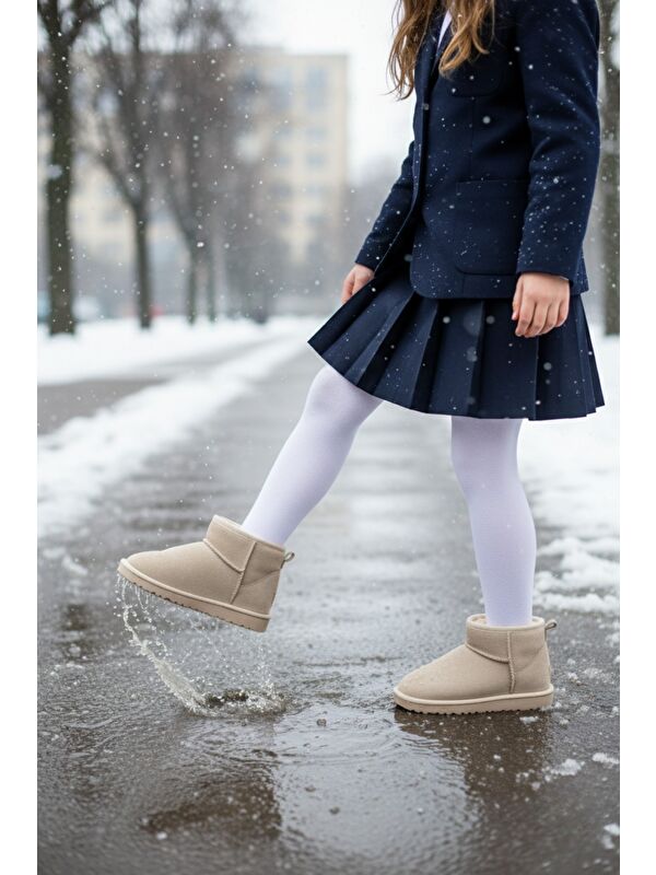 FROZİE Çocuk Kalın Taban İçi Tüylü Günlük Mini Yarım Bot - Görsel 4