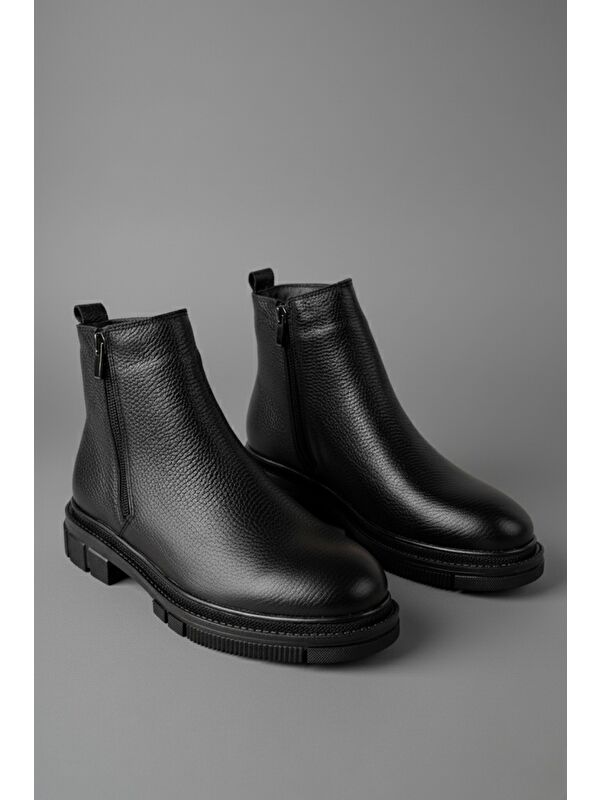 CHELSEY Hakiki Deri Çift Fermuarlı Erkek Kışlık Bot - Görsel 3