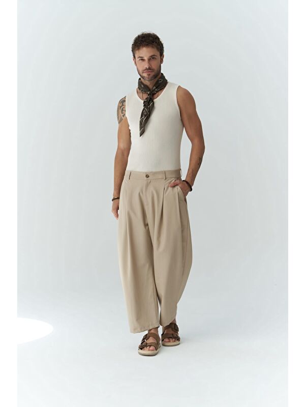 Mai Collection Hector Bej Geniş Paça Erkek Pantolon