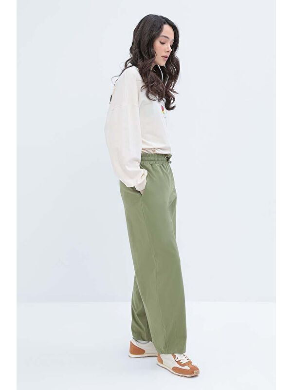 ALLDAY Haki-Beli Lastikli Slouchy Pantolon
