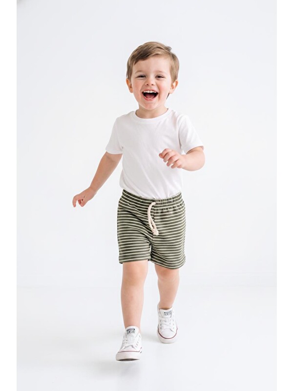 Miababy Kabartma Çizgili Şort