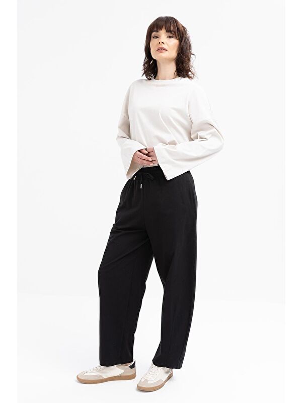 ALLDAY Siyah-Beli Lastikli Slouchy Pantolon