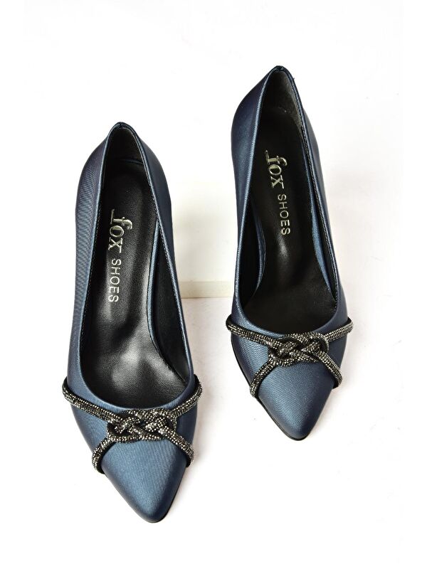 S2460616 Lacivert Kadın Topuklu Ayakkabı - Görsel 4