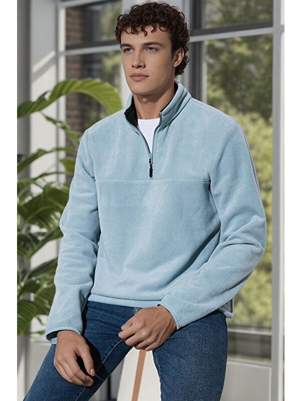 Buratti Regular Fit Anti-Pilling Tüylenme Yapmayan Bato Yaka Kışlık Şardonlu Erkek Polar 5906001