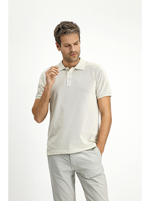 Kiğılı Slim Fit Dar Kesim Pamuk Kıvrılmaz Polo Yaka Tişört