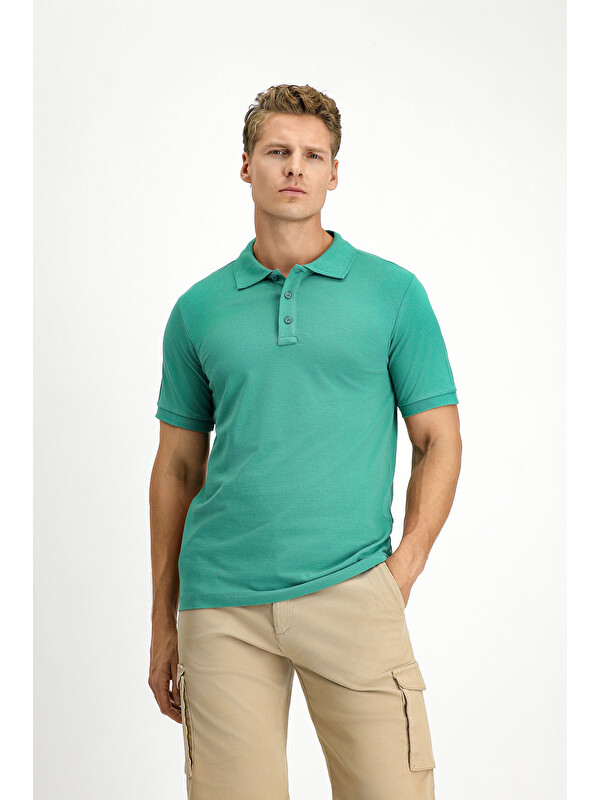Kiğılı Slim Fit Dar Kesim Pamuk Kıvrılmaz Polo Yaka Tişört