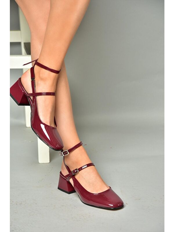 P6541370 Bordo Kadın Topuklu Ayakkabı - Görsel 6