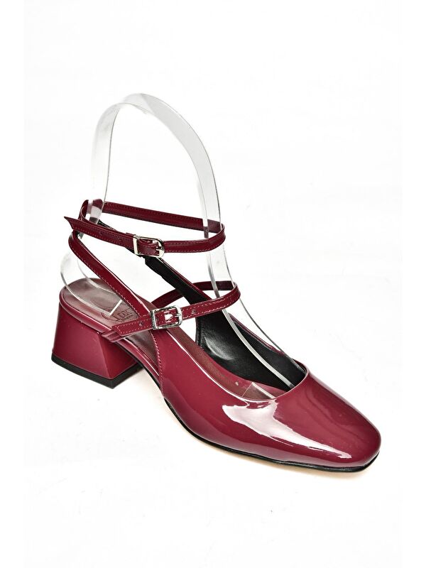 P6541370 Bordo Kadın Topuklu Ayakkabı - Görsel 3