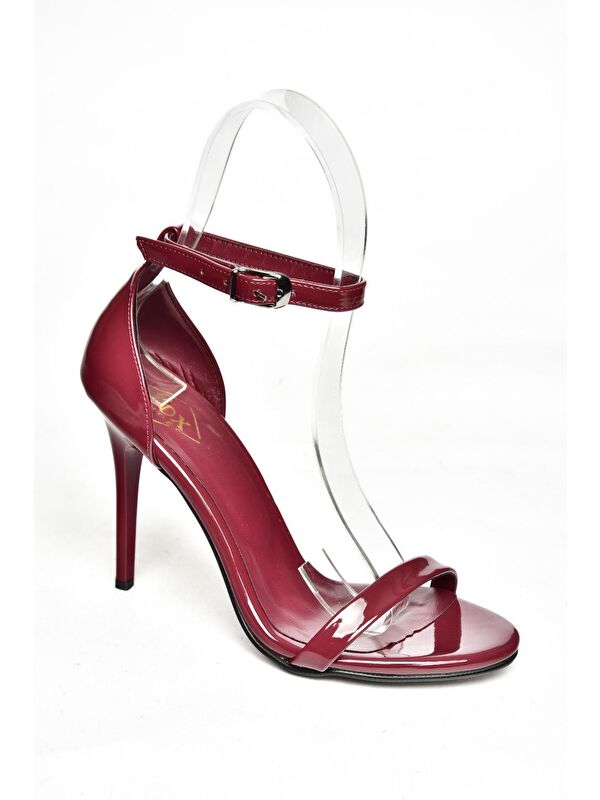 B922112608 Bordo Kadın Topuklu Ayakkabı - Görsel 3