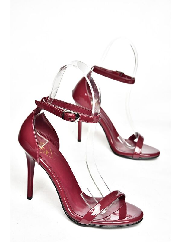 B922112608 Bordo Kadın Topuklu Ayakkabı - Görsel 4