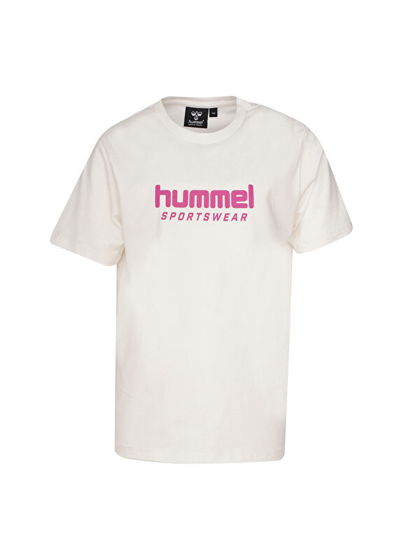 Hummel Abarran Kız Çocuk Beyaz Yuvarlak Yaka Tişört