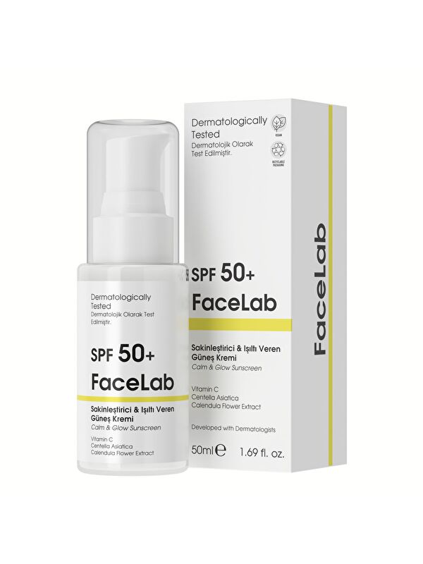 FaceLab SPF+ 50 Sakinleştirici & Işıltı Veren Güneş Kremi