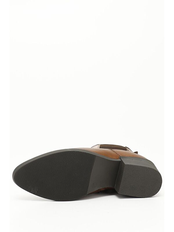 Gonderi(r) Kahverengi Gonderi(r) Hakiki Deri Kauçuk Taban Topuklu Lastikli Kadın Chelsea Bot 52488