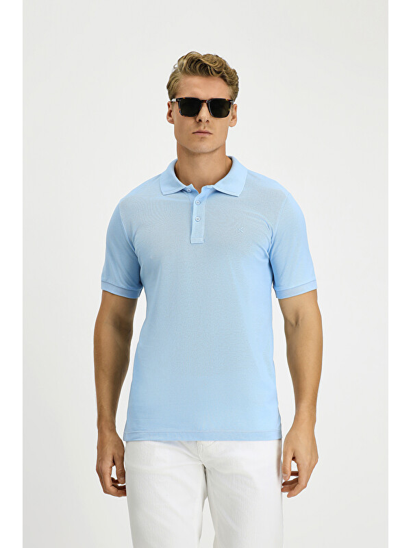 Kiğılı Slim Fit Dar Kesim Pamuk Kıvrılmaz Polo Yaka Tişört