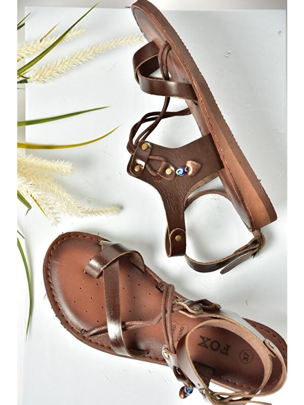S3747815 Kahverengi Kadın Sandalet - Görsel 4