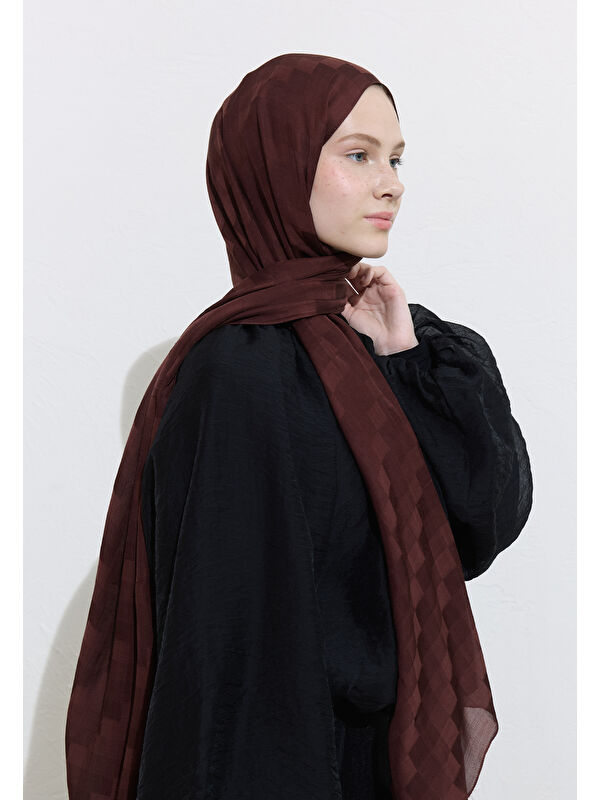 Fresh Scarfs Nori İpek Jakar Şal Ağaç Kabuğu