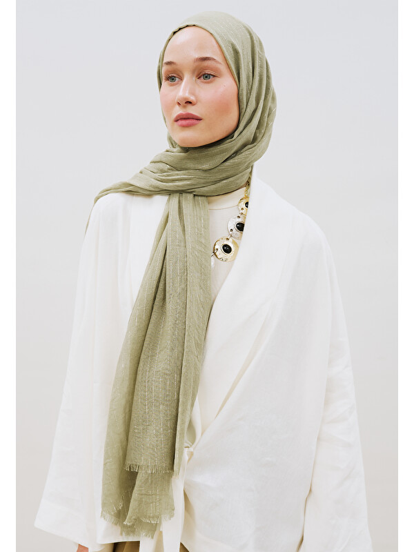 Fresh Scarfs Işıltılı Vual Şal Haki