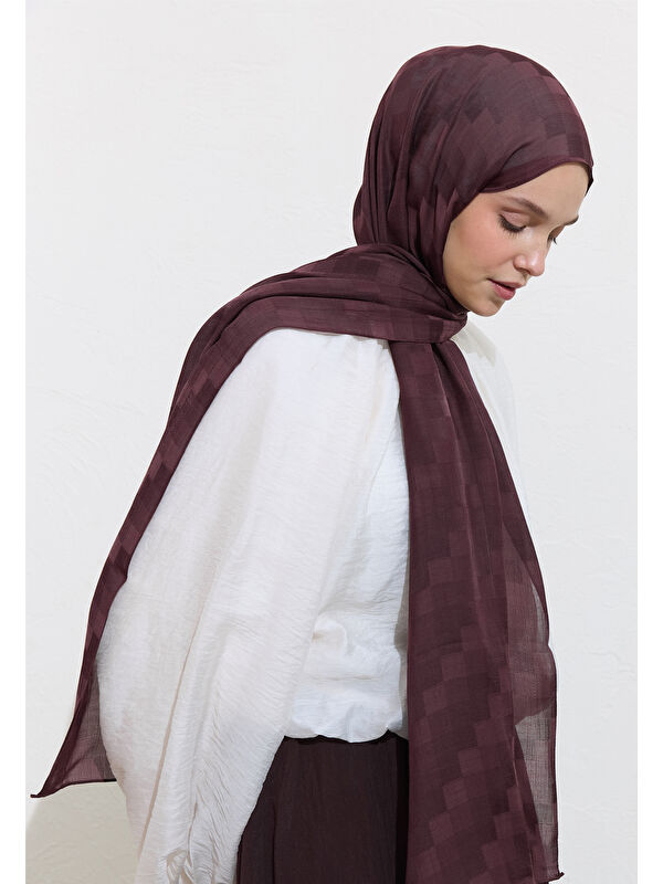 Fresh Scarfs Nori İpek Jakar Şal Erik Çürüğü