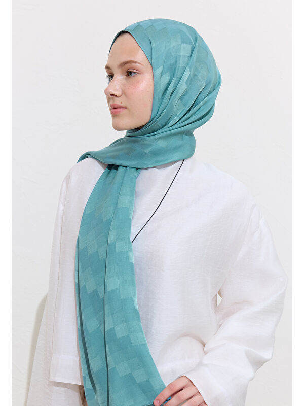 Fresh Scarfs Nori İpek Jakar Şal İndigo