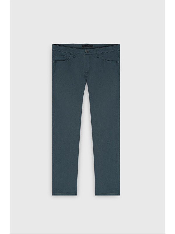 Altınyıldız Classics Erkek Petrol Slim Fit Dar Kesim 5 Cep Pamuklu Esnek Pantolon